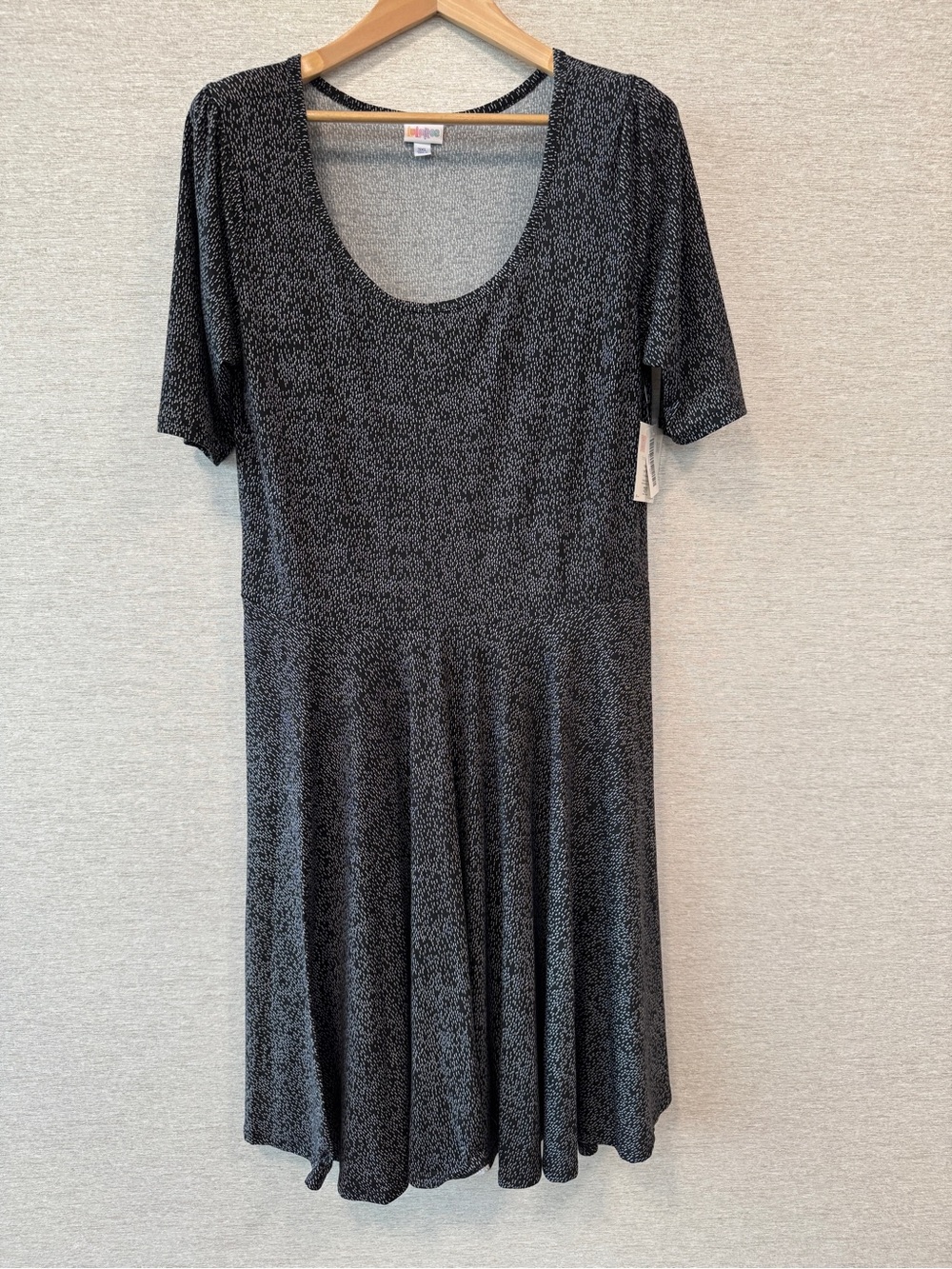 LuLaRoe Black Heather Scoop Neck Midi Dress